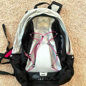 North Face Jester Backpack; Pink & Gray
